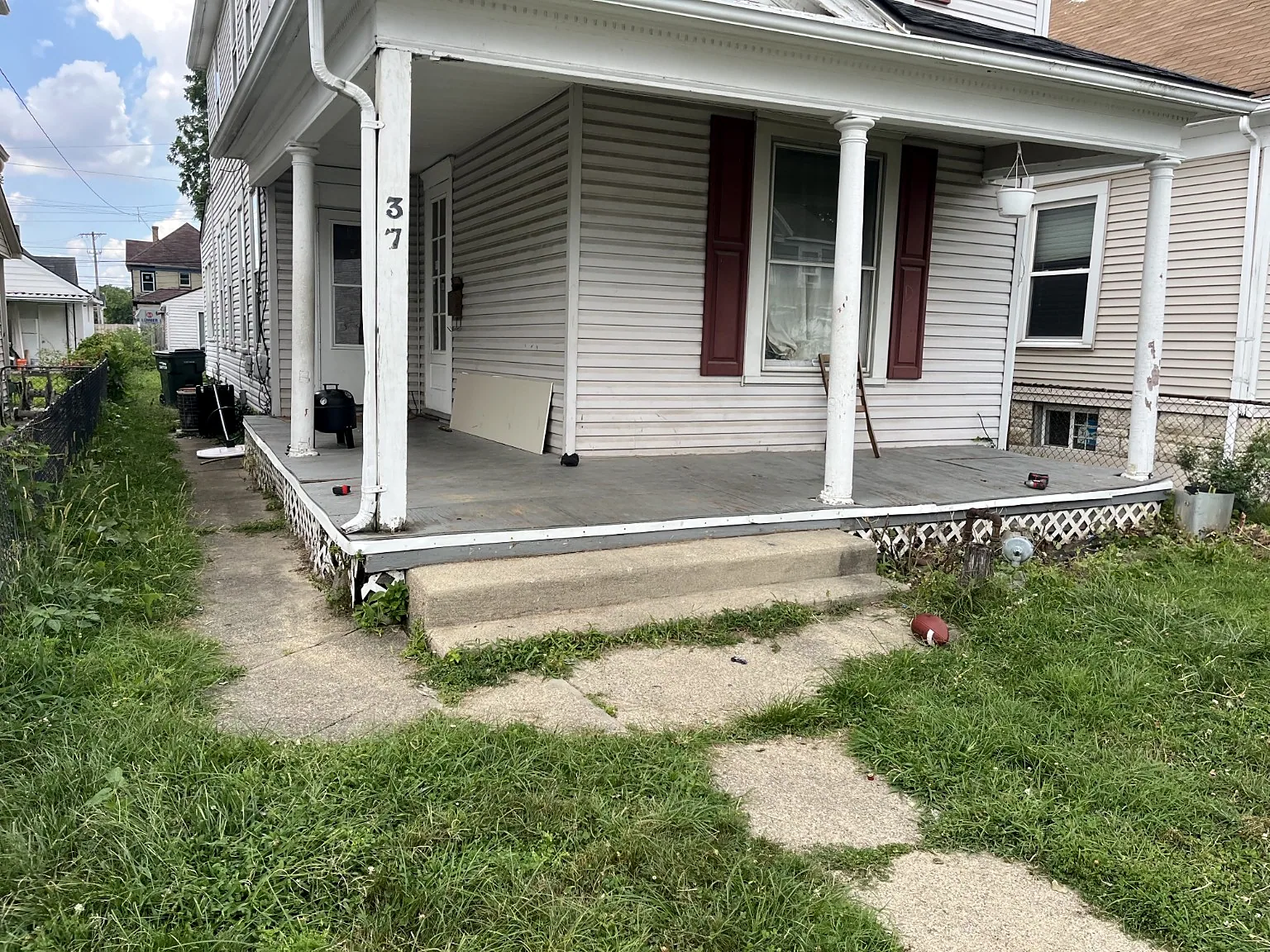 Porch before project photograph — before
